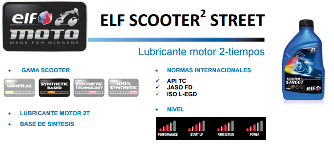 ACEITE ELF SCOOTER 2 STREET 1 L.